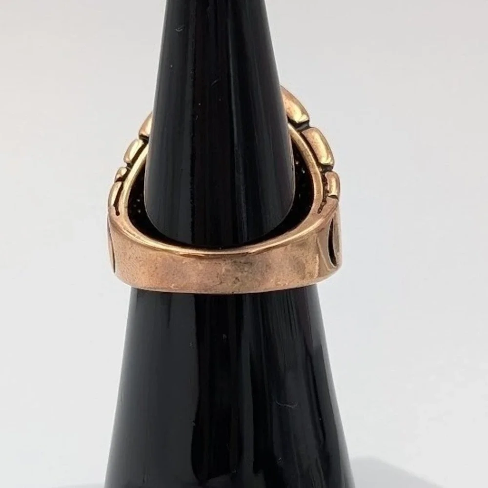 RS Covenant RSC Ring Size 7 Bronze Tone‎ Pebble Statement Chunky Brutalist